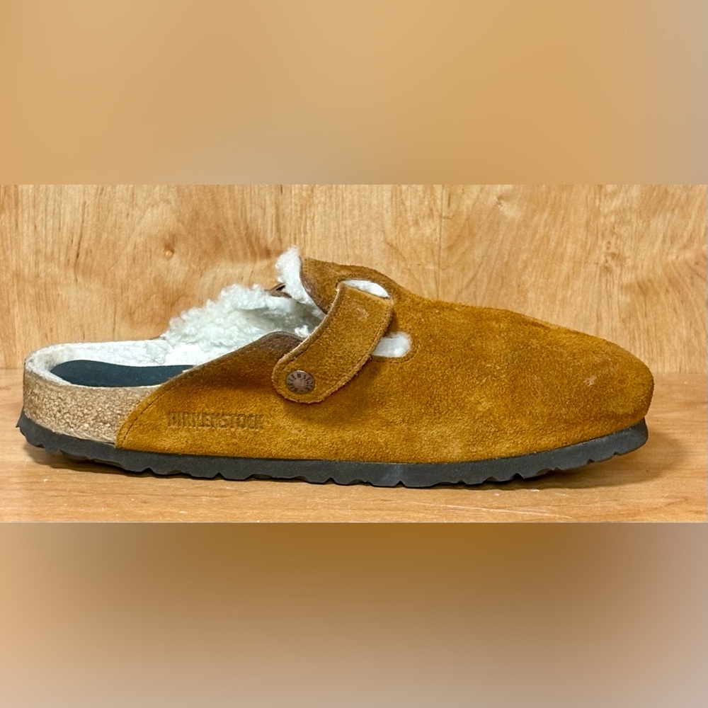 Birkenstock Boston Clogs Sherpa Shearling Lined Suede Size EU 41 US W 9.5 M 8 - Picture 5 of 8